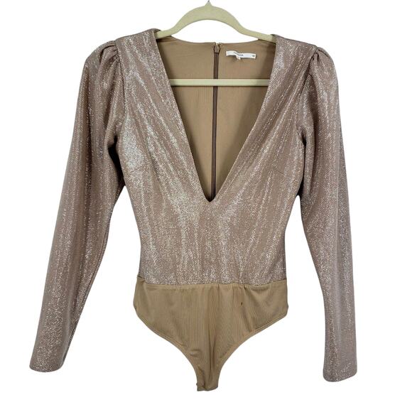 Tularosa Finlay Sparkle Bodysuit in Nude Size XS - Picture 5 of 8